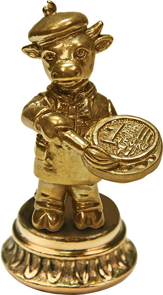 Статуэтка Бычок художник на ободке 7.1.266.1