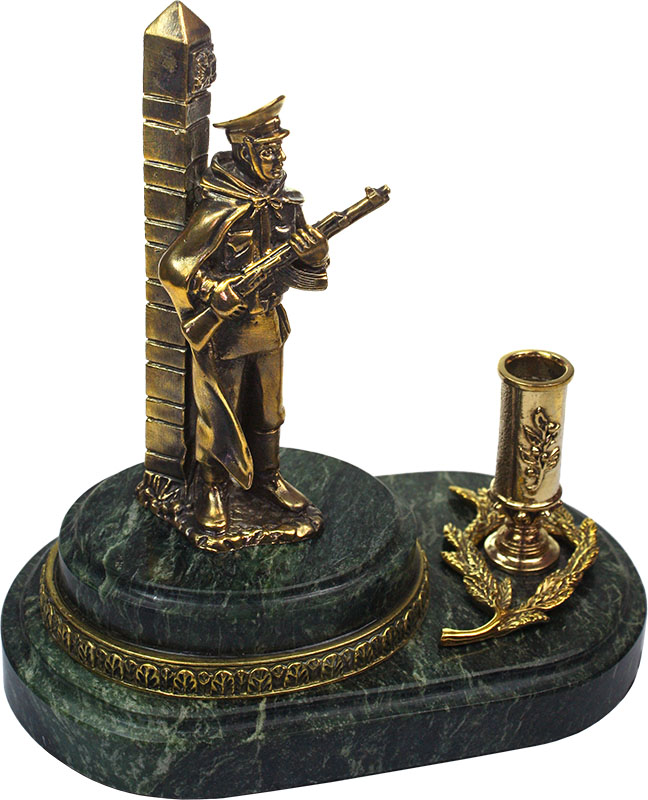 Письменный прибор Пограничник на овальном камне 7.4.49