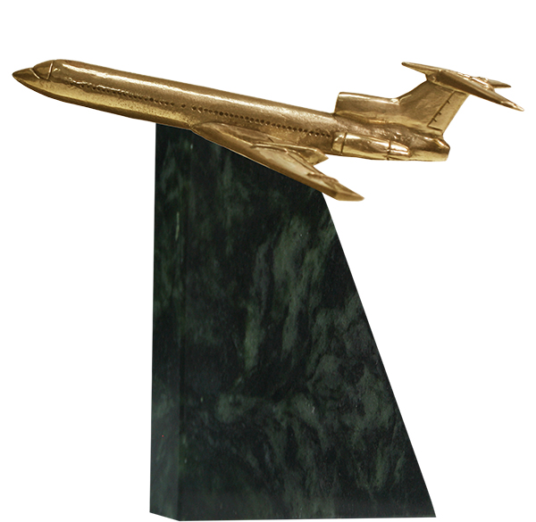 Статуэтка Самолет ТУ-154 М (большой) на камне 7.1.287.1
