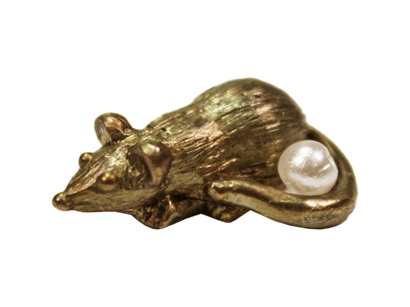 Статуэтка Крыса кошельковая с жемчужиной 7.1.257