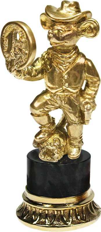 Статуэтка Крыса-Ковбой на камне с ободком 7.1.260