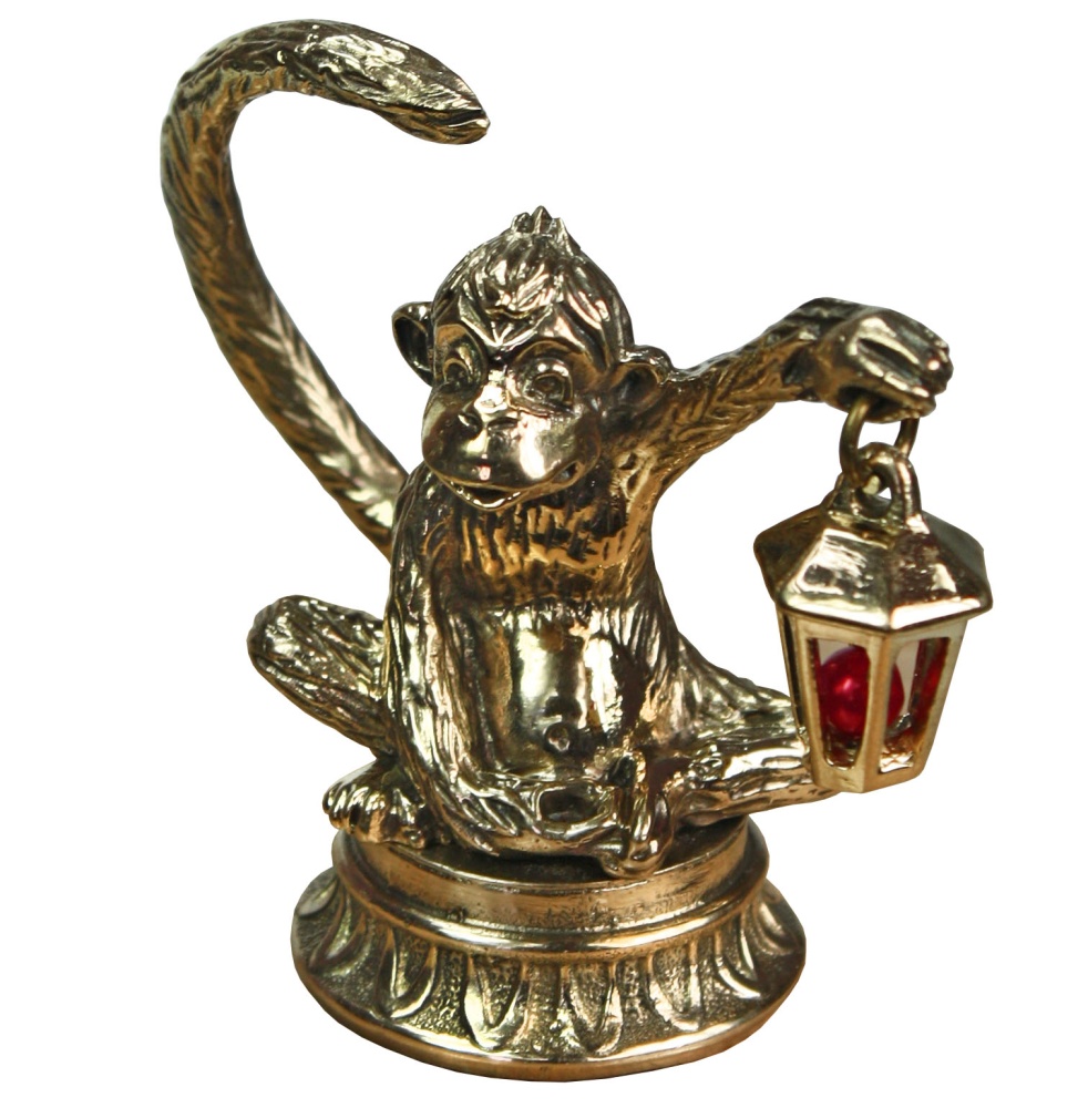 Статуэтка Обезьянка с фонариком  на ободке 7.1.227.1