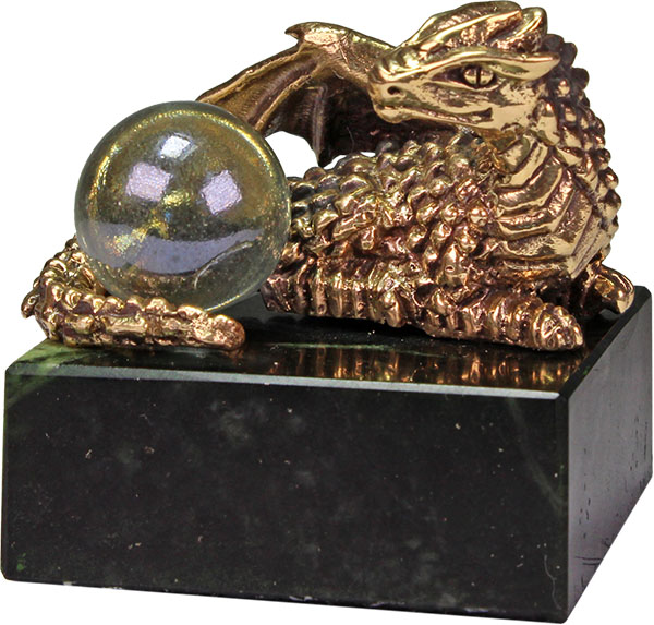 Статуэтка Дракон малый на камне с шаром 7.1.291