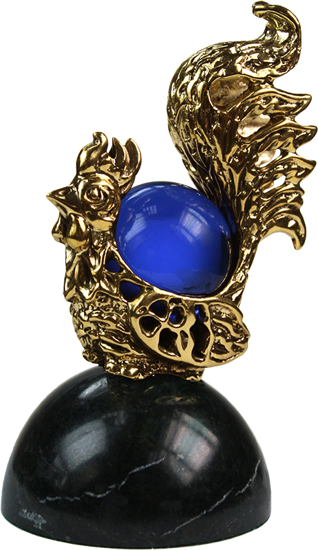 Статуэтка Петушок с шаром  на камне 7.1.237.1